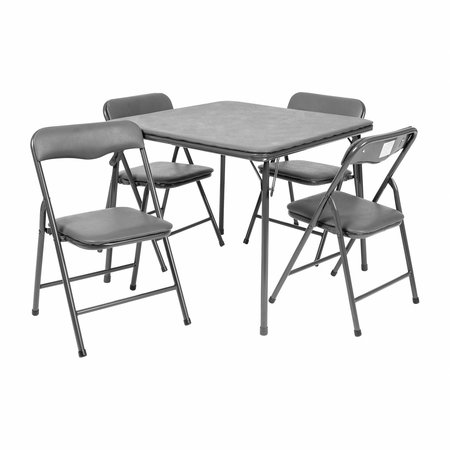 Flash Furniture Kids Gray 5 Piece Folding Table and Chair Set JB-9-KID-GY-GG